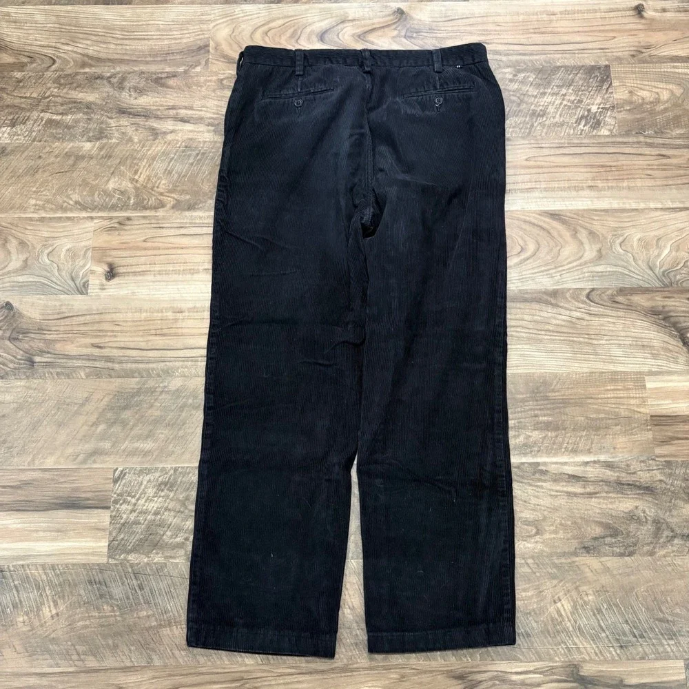 Vintage Y2K Nautica Corduroy Pants Mens 36x32 Black Straight Leg Casual Trousers